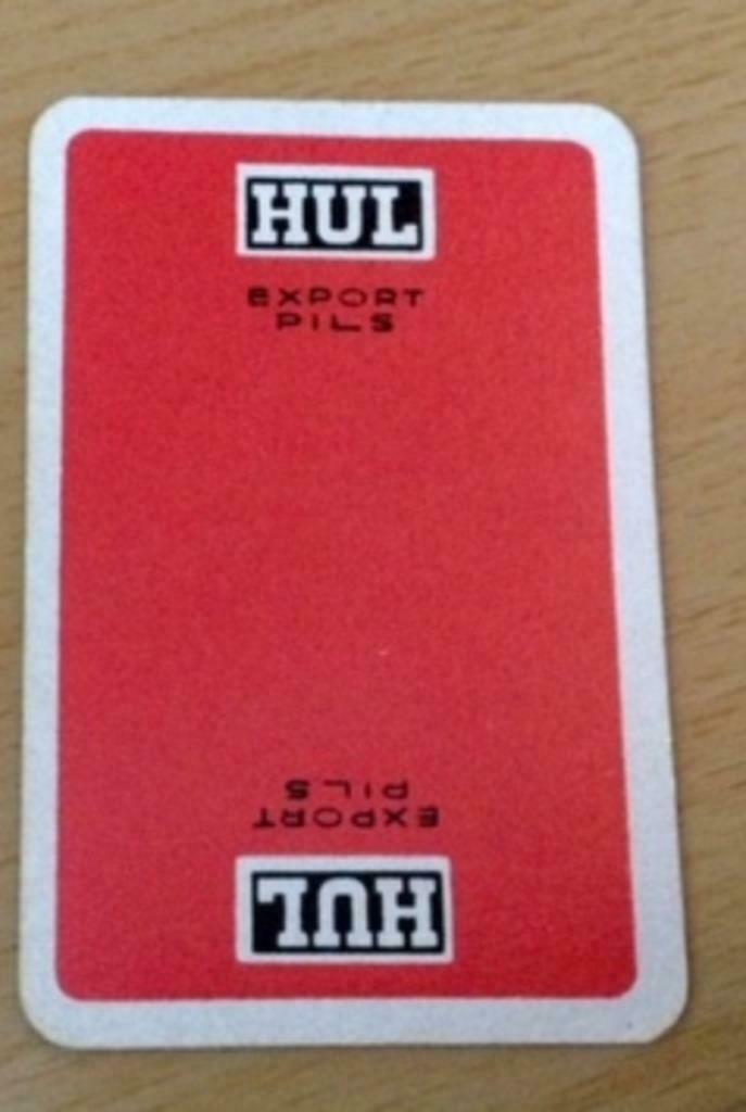 Bier brouwerij speelkaart Hul export pils, Verzamelen, Ophalen of Verzenden, Zo goed als nieuw