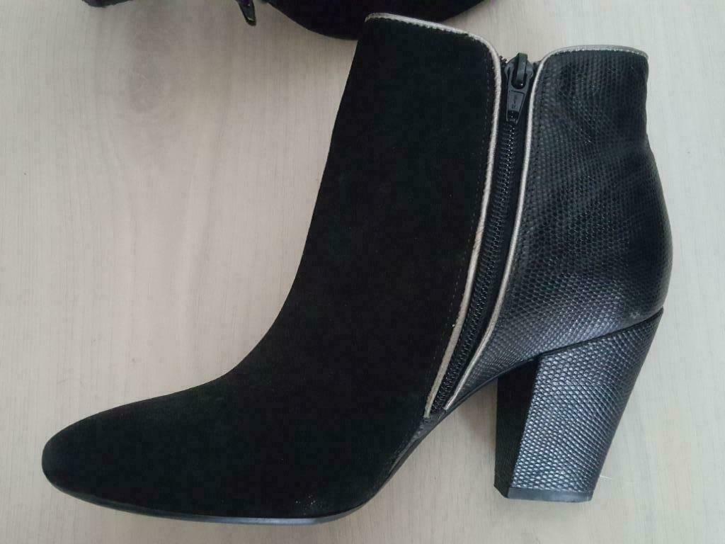 bottine bottillon 37 noir daim cuir liseret argenté qualité, Vêtements | Femmes, Enlèvement ou Envoi, Comme neuf, Noir