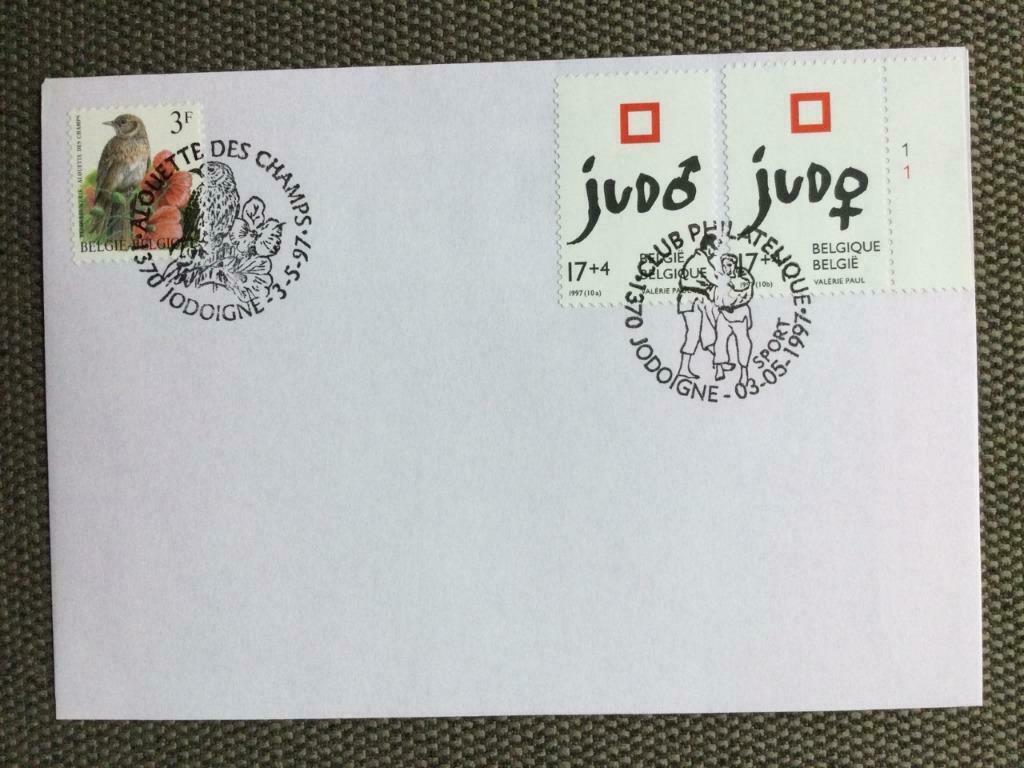 België / Belgique 2703 2704 Judo + Buzin 2705 Vogels, Met envelop, Verzenden, Gestempeld, 1e dag stempel