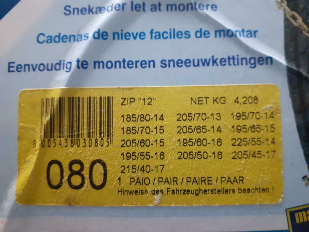 chaînes à neige, Autos : Divers, Chaînes, Enlèvement ou Envoi, Comme neuf