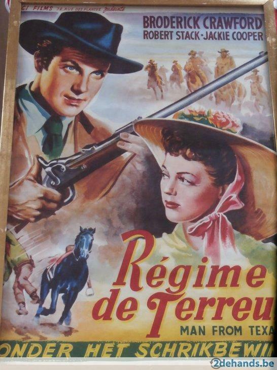 Affiche de film: Régime la terreur Homme du Texas (réplique), Antiquités & Art, Enlèvement ou Envoi