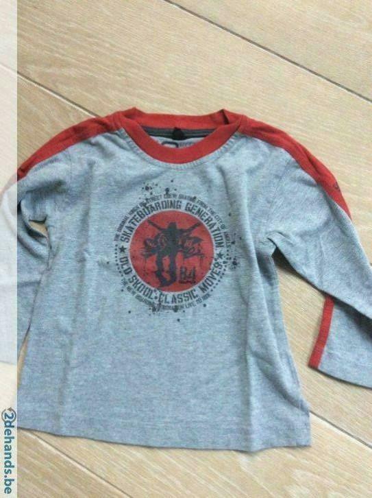 Longsleeve gymp grijs-rood 98, Ophalen of Verzenden, Gebruikt, Jongen, Shirt of Longsleeve