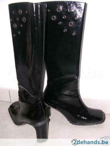 laklaarzen van morgan maat 39, Verzenden, Gedragen, Zwart, Hoge laarzen