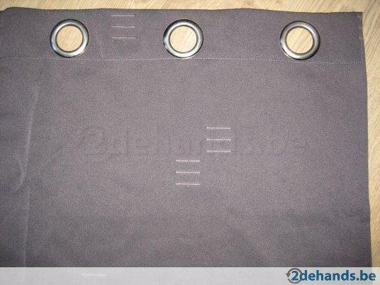 Drie overgordijnen antraciet met dessin nieuwstaat, Gebruikt