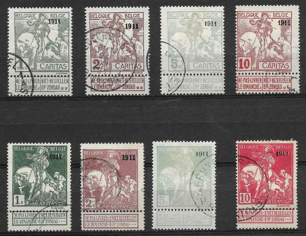 POSTZEGELS BEL-WERELDTENTOONSTELLING BRUSSEL-NR.92/99-1911, Enlèvement ou Envoi, Affranchi, Oblitéré