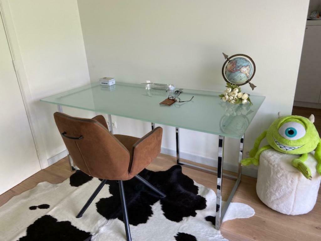 Bureau / Tablette en verre trempé sablé épaisseur 15mm, Maison & Meubles, Bureaux, Enlèvement ou Envoi, Utilisé