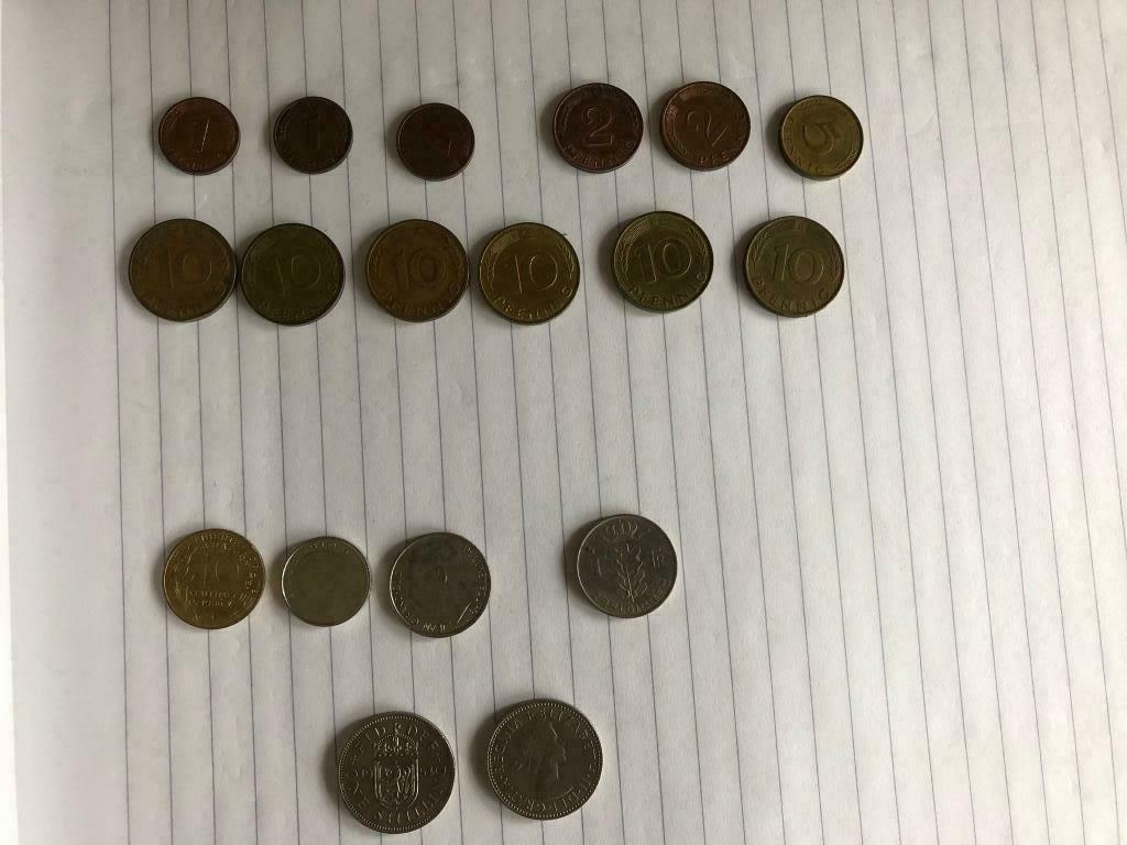 Duitse Pfennig, Belg / Lux / Fr. Frank, Britse shillings 18, Ophalen of Verzenden, Overige landen, Losse munt