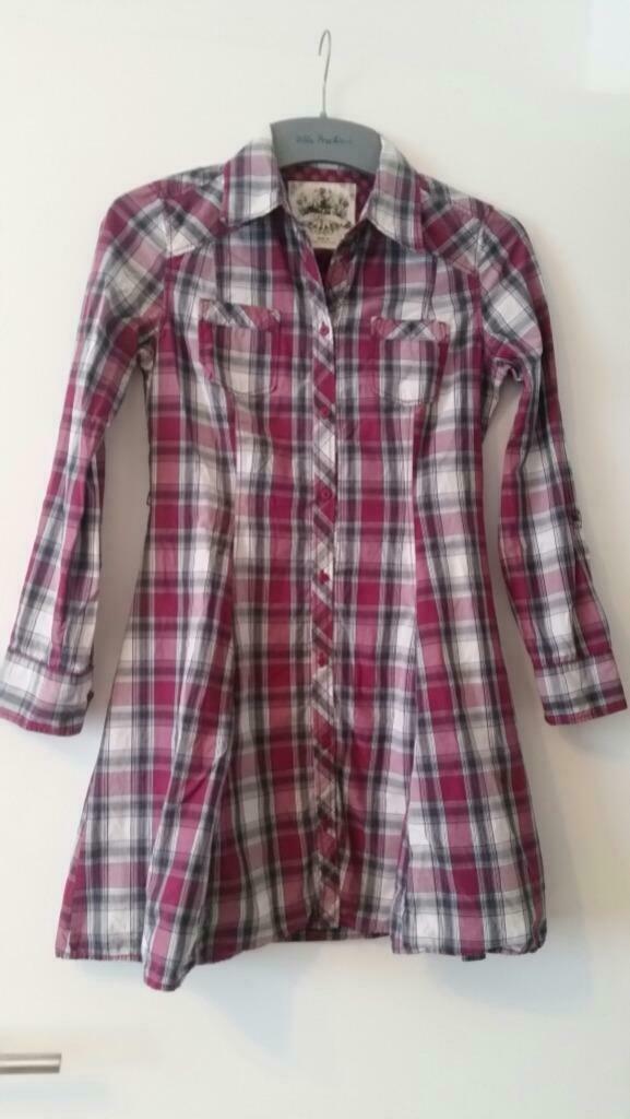 Geruite korte hemdjurk QS, Kleding | Dames, Jurken, ANDERE, Overige kleuren, Ophalen of Verzenden, Zo goed als nieuw