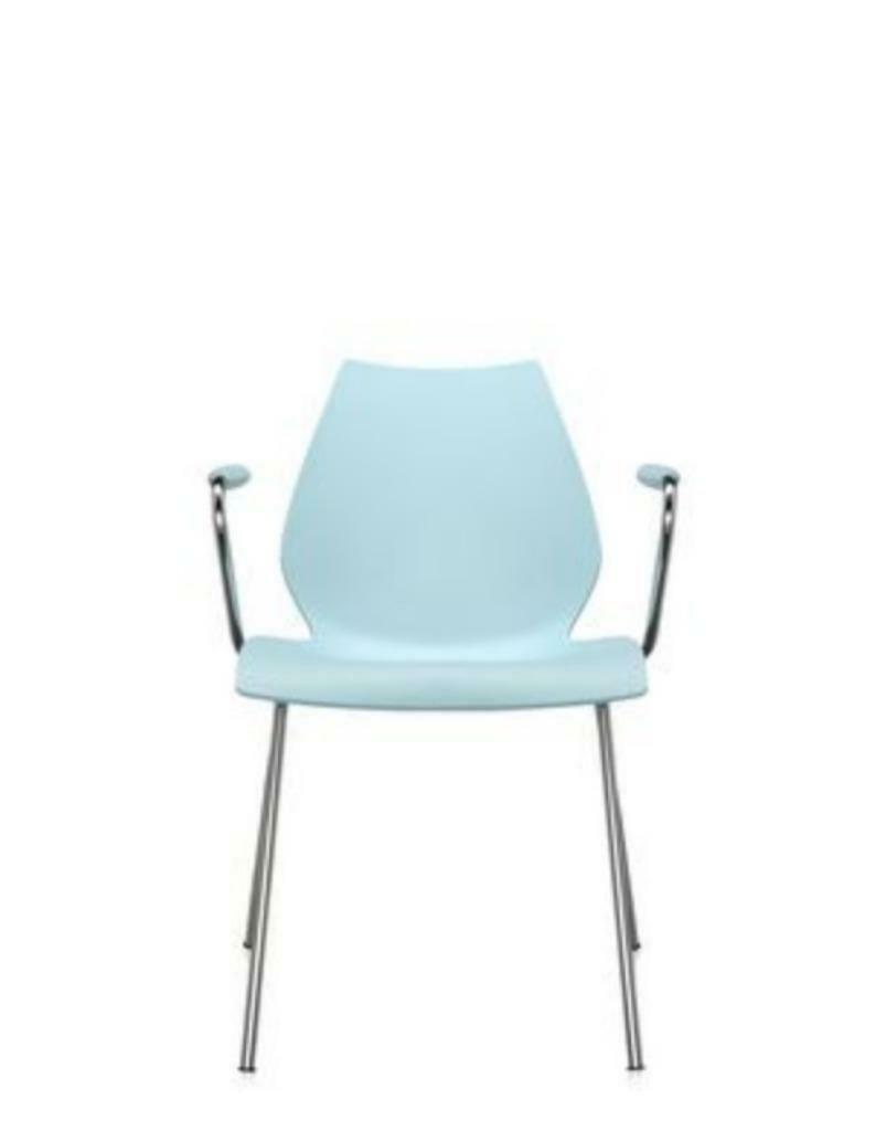 KARTELL STOEL MET ARMLEUNING, Huis en Inrichting, Stoelen, Gebruikt, Vier, Overige materialen, Blauw, Ophalen