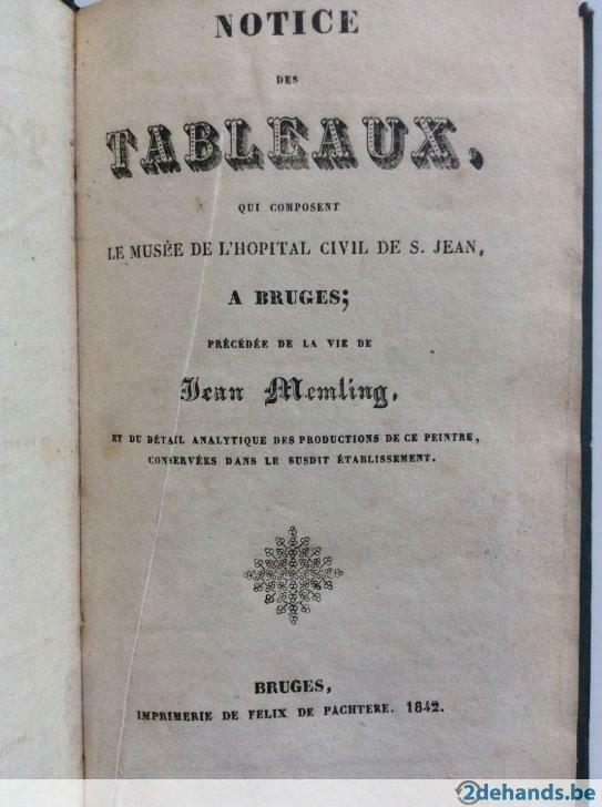 Notice des Tableaux, qui composent le musée de l'hopital..., Antiek en Kunst, Antiek | Boeken en Manuscripten