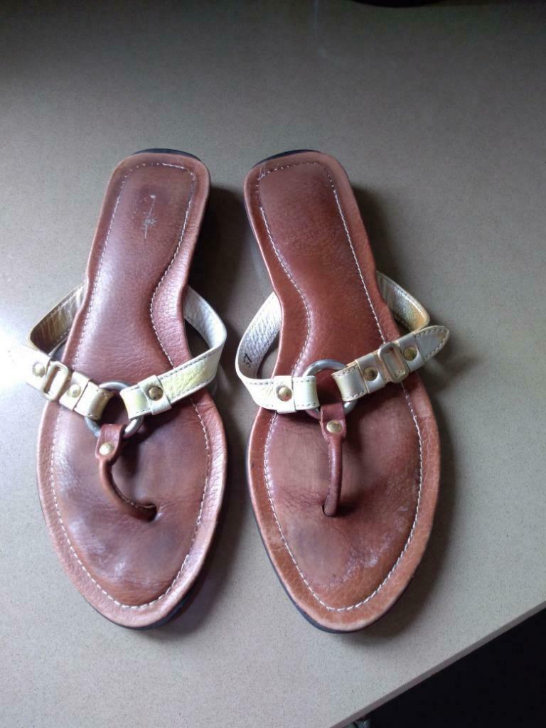 Tongs taille 37, Enlèvement ou Envoi, Porté, Blanc, Sandales de bain