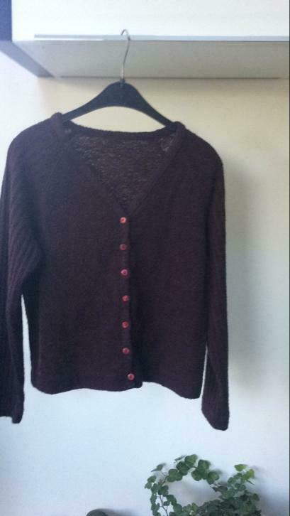 donkerbordeaux cardigan. M., Ophalen of Verzenden, Zo goed als nieuw, Maat 38/40 (M), Overige kleuren