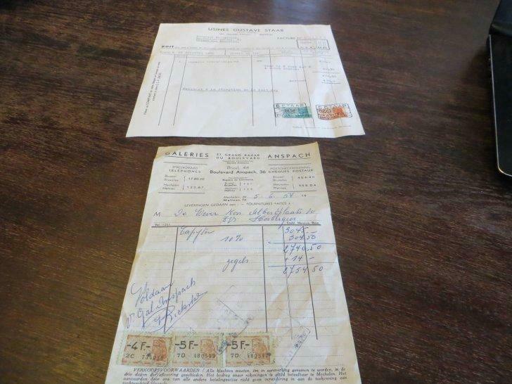 Oude facturen 1950 -54 ( Galeries Anspach en Usines G.STAAR), Verzamelen, Ophalen of Verzenden, 1940 tot 1960, Knipsel(s)