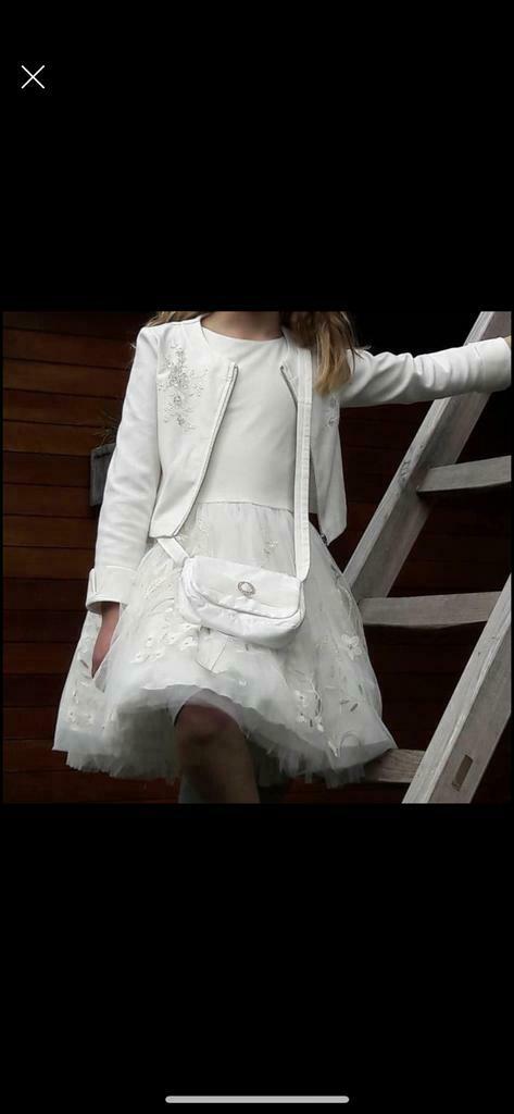 Communiekleed Gymp maat 128 met handtasje, Kinderen en Baby's, Ophalen, Meisje, Zo goed als nieuw, Setje