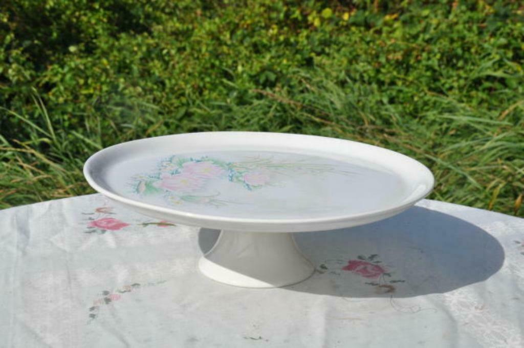 §  plat a tarte sur pied decor nenuphar, Enlèvement ou Envoi