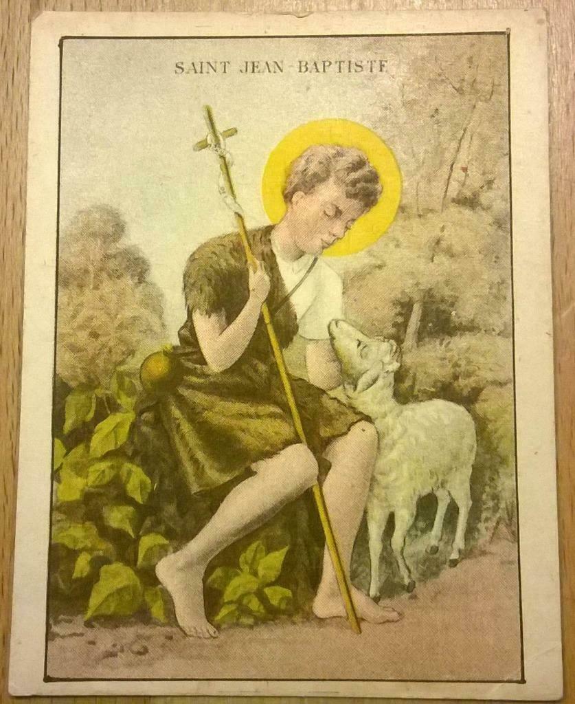 Carte de prière Saint Jean Baptiste de 1903, Enlèvement ou Envoi, Image pieuse