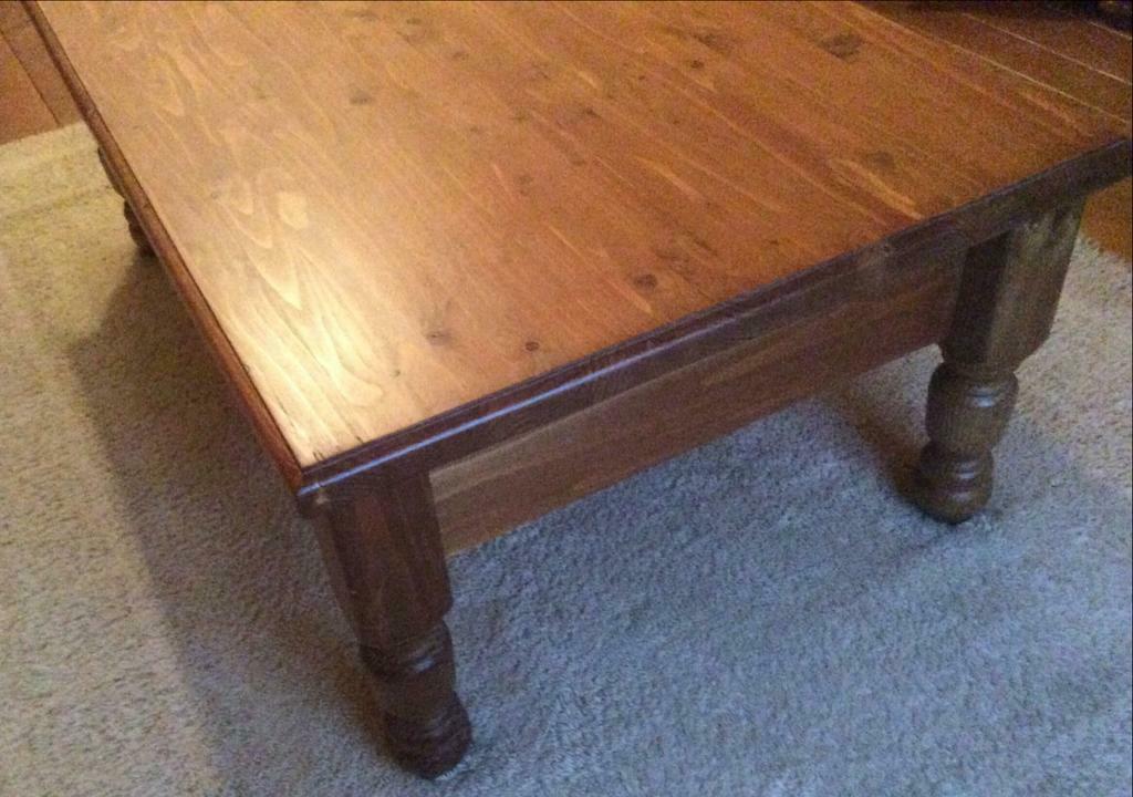 Table basse en Vert avec 3 tiroirs, Maison & Meubles, Enlèvement, Comme neuf, Pin