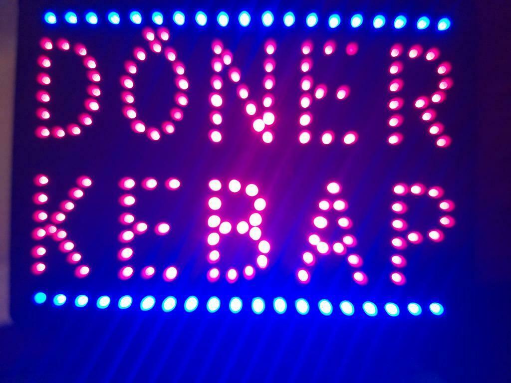 DONER KEBAP VERLICHT TEKEN, Ophalen, Gebruikt, Reclamebord