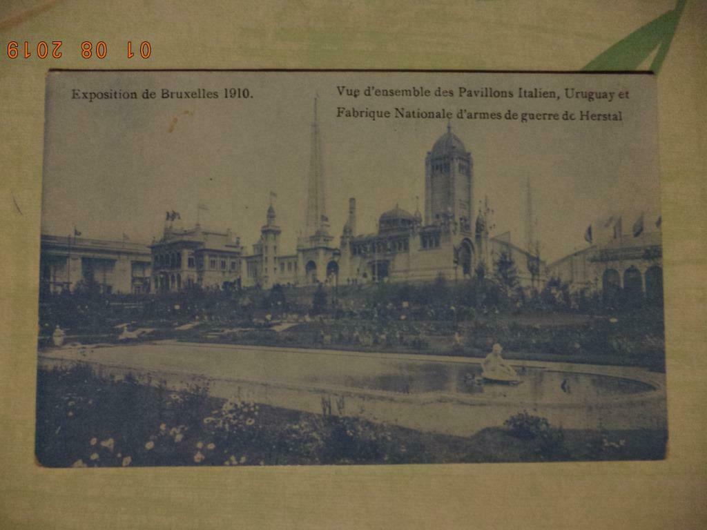 Brussel: oude postkaart 'Exposition de Bruxelles 1910'. Zg !, Collections, Enlèvement ou Envoi, Avant 1920, Bruxelles (Capitale)