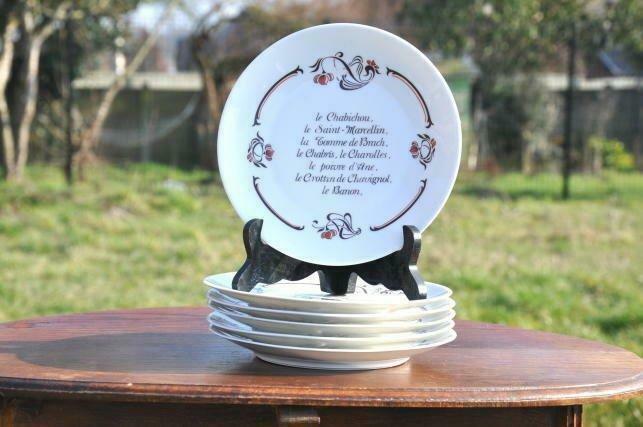 6 assiettes pour fromage, Enlèvement ou Envoi, Utilisé, Assiettes(s)