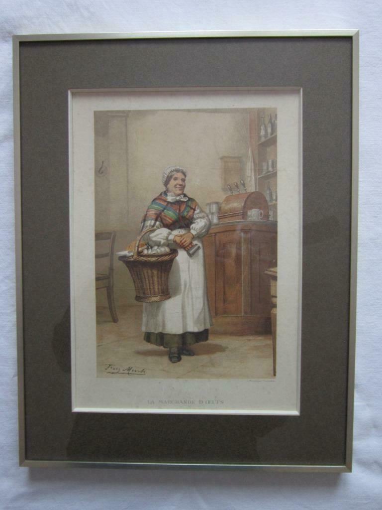 Cadre Lithographie Franz Meerts (1900), Antiquités & Art, Enlèvement