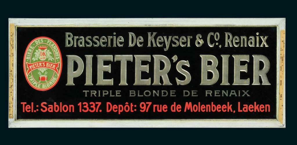 plaque tôle Pieter‘s Bier  1920  Molenbeek Laeken brasserie, Ophalen of Verzenden