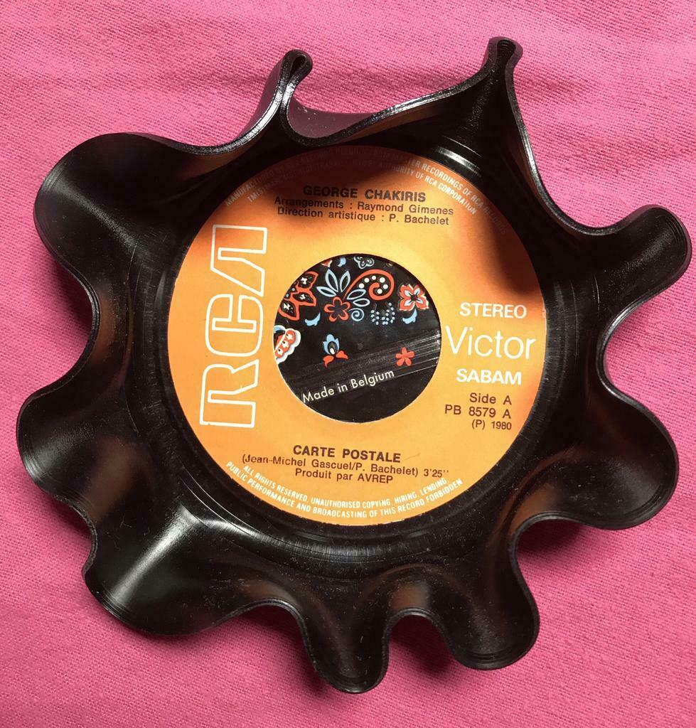 « Pot » rangement ou décoratif disque Vinyle 45 tours