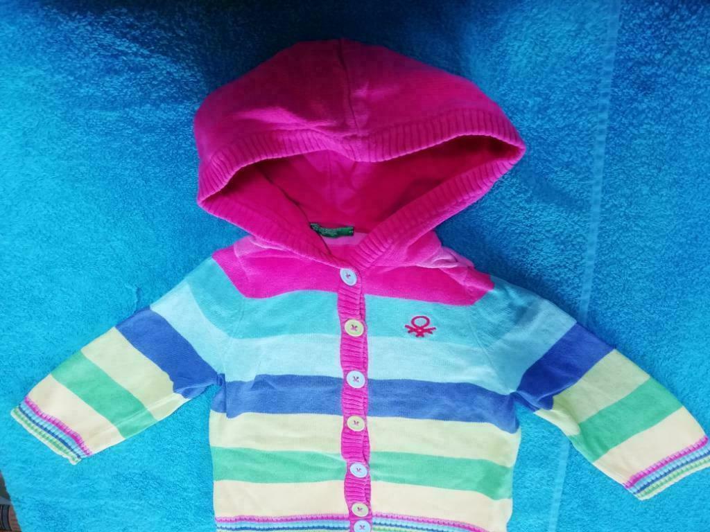 Magnifique cardigan rayé de couleur avec capuche benetton ta, Enlèvement ou Envoi, Pull ou Veste, Utilisé, Benetton