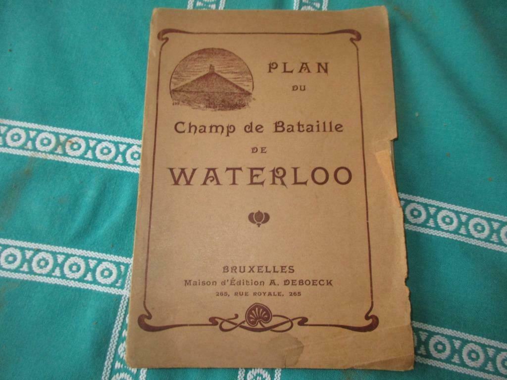 Waterloo" plan du champ de bataille", Enlèvement ou Envoi, Avant 1940, Utilisé, Armée de terre