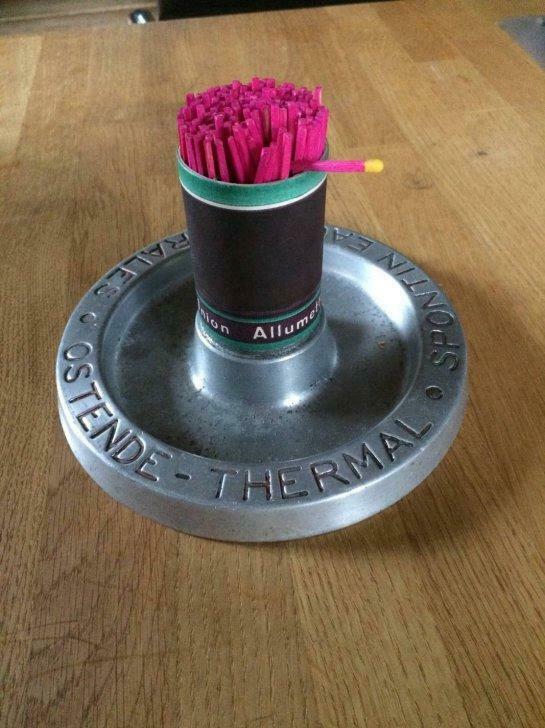 vintage pyrogène union match brussel/ostend thermal/spont, Ophalen of Verzenden, Gebruikt, Luciferdoosjes of -merken