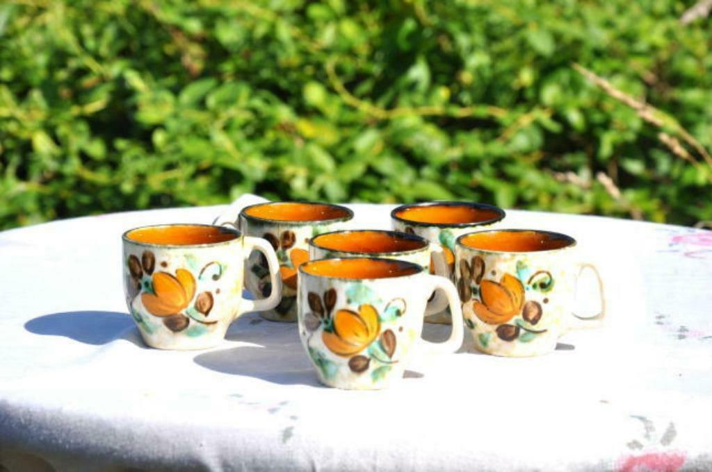 § 6 tasses a café boch decor corfou, Ophalen of Verzenden