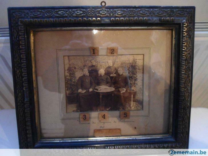 Ancien Cadre Photo Prêtres de la fin du 19 ème avec identité