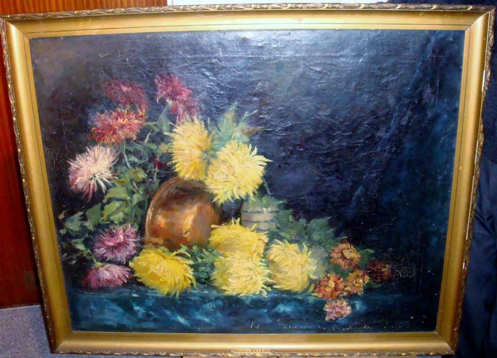 Peinture à l'huile, encadrée, Thérèsa Rucloux, ca. 1890, Antiquités & Art, Art | Peinture | Classique, Enlèvement