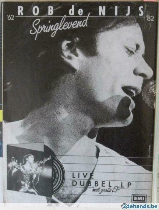 advertentie Rob de Nijs LP Springlevend, Ophalen of Verzenden, Gebruikt