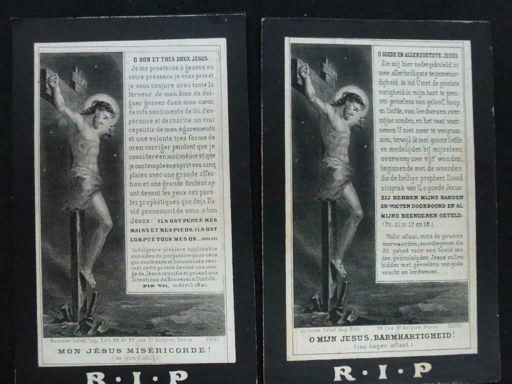 carte mortuaire Michiels Jacobus Keerbergen 6 août 1856 +, Envoi, Carte de condoléances