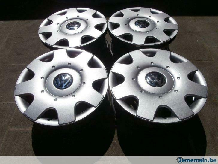 4 jantes 16" + enjoliveurs  : audi vw seat skoda, Enlèvement, Utilisé, Jante(s)
