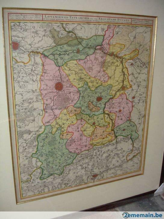 carte géographique de Louvain 1680 Visscher, Livres, Utilisé