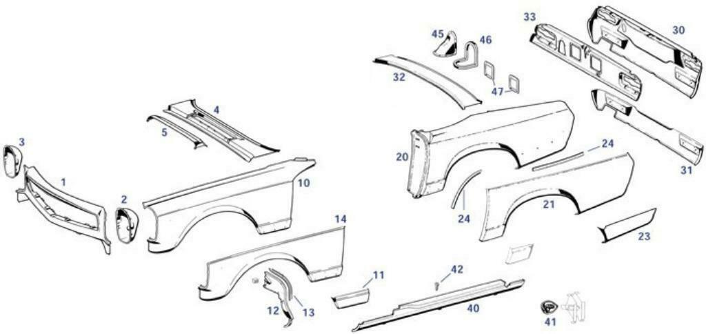 Nieuw restauratie plaatwerk voor je       Mercedes Pagode, Autos : Pièces & Accessoires, Neuf, Mercedes-Benz, Enlèvement ou Envoi