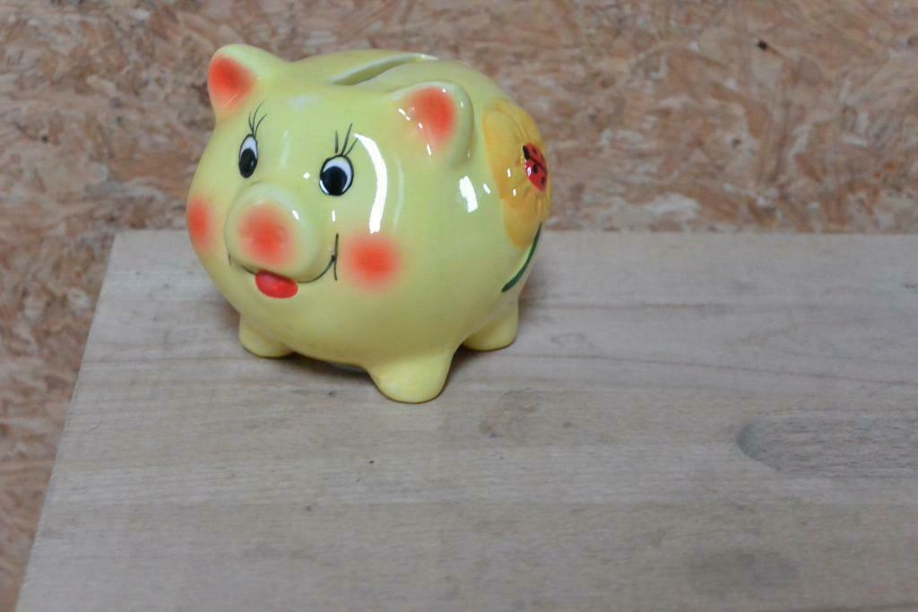 Geel stenen spaarvarken., Verzamelen, Spaarpotten, Nieuw, Dier, Steen, Aardewerk of Keramiek, Ophalen of Verzenden