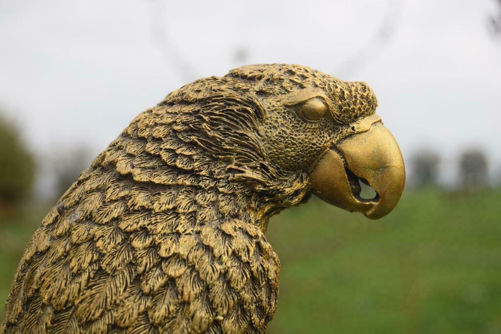 Hoge kwaliteit gouden polyresin beeld (de papegaai), Ophalen of Verzenden, Nieuw