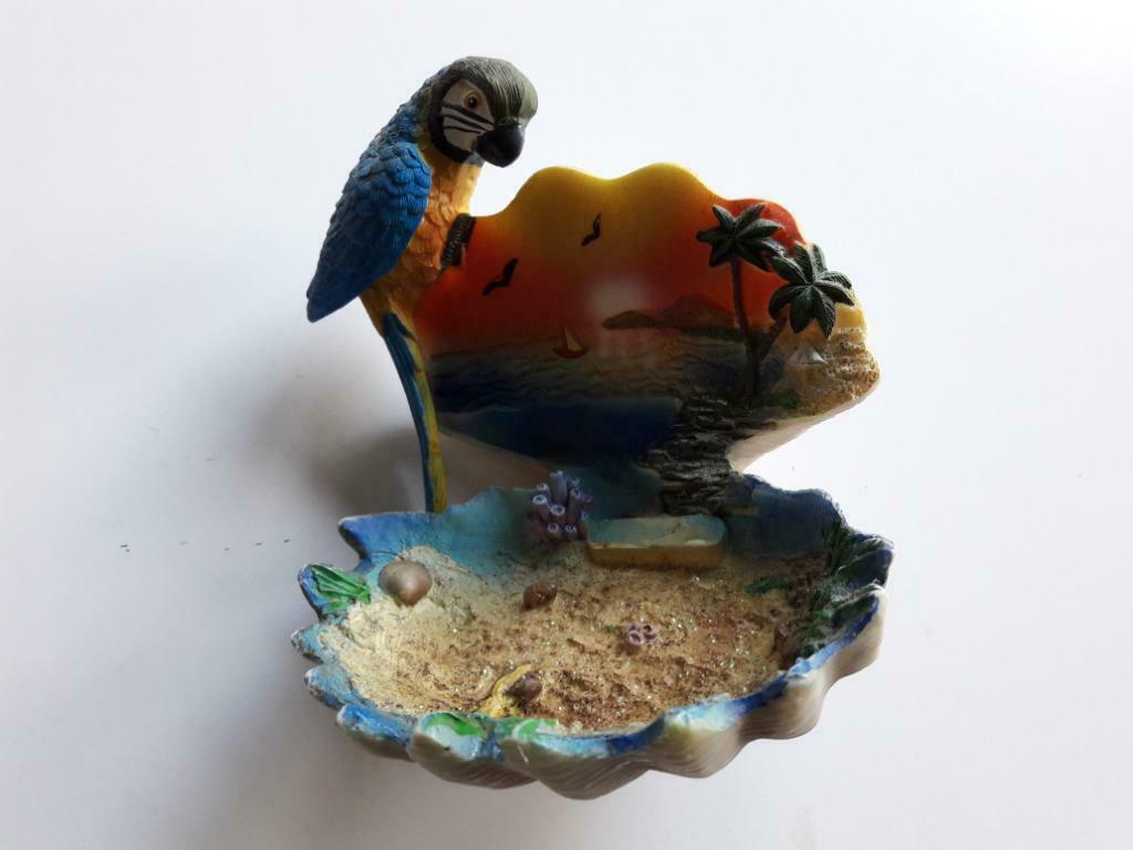 Schelp en papegaai decoratie, Ophalen of Verzenden, Schelp(en)