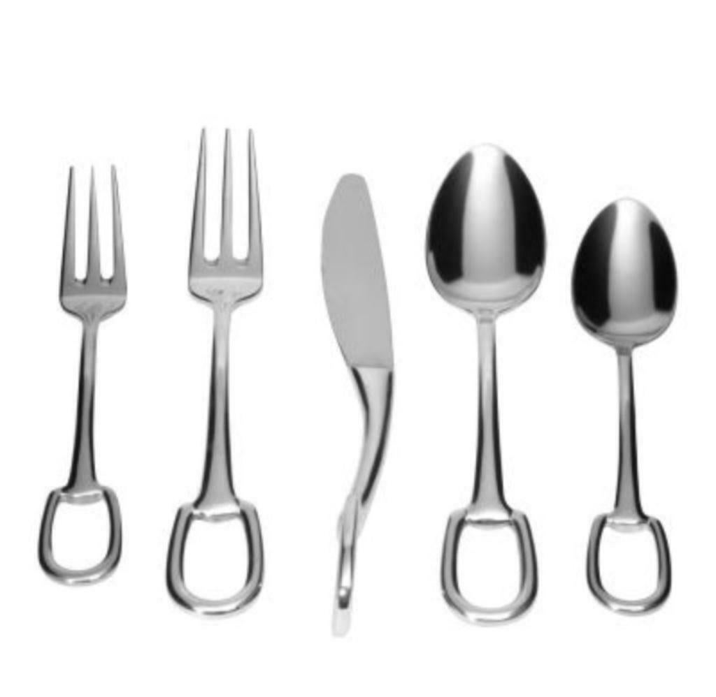 CHERCHE Ménagère HERMES Attelage, Enlèvement ou Envoi, Utilisé, Inox ou Chrome, Ensemble de couverts