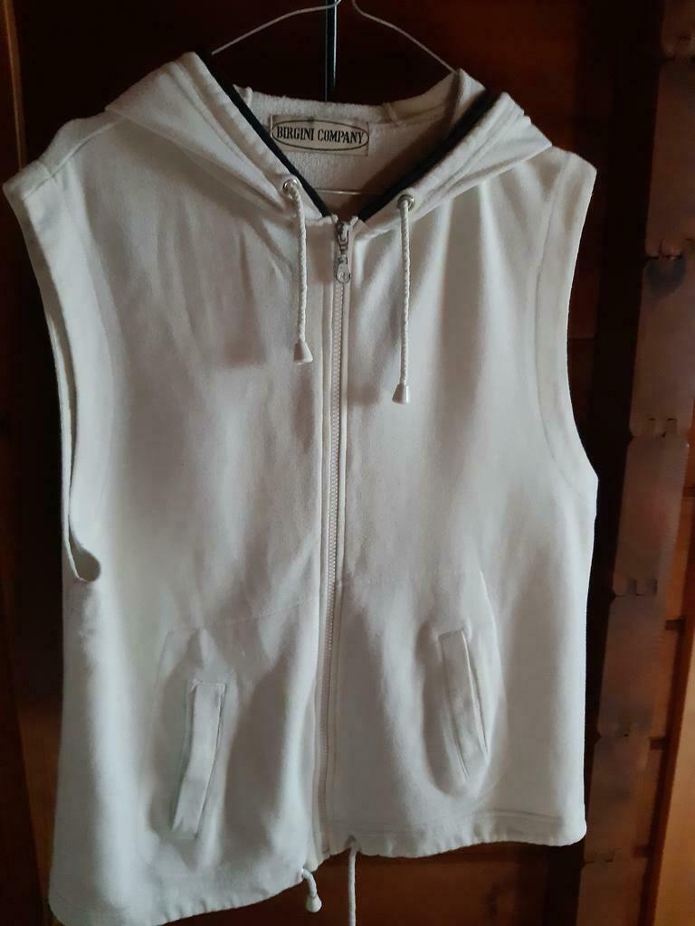 Bodywarmer met kap, Ophalen, Wit, Maat 42/44 (L), Zo goed als nieuw