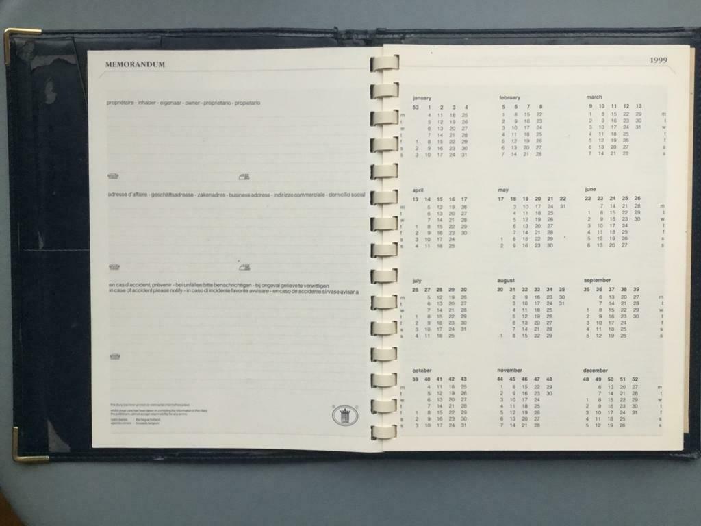 SABENA … AGENDA  1998-1999 ~ kunstleer …, Verzamelen, Sabenasouvenirs, Zo goed als nieuw