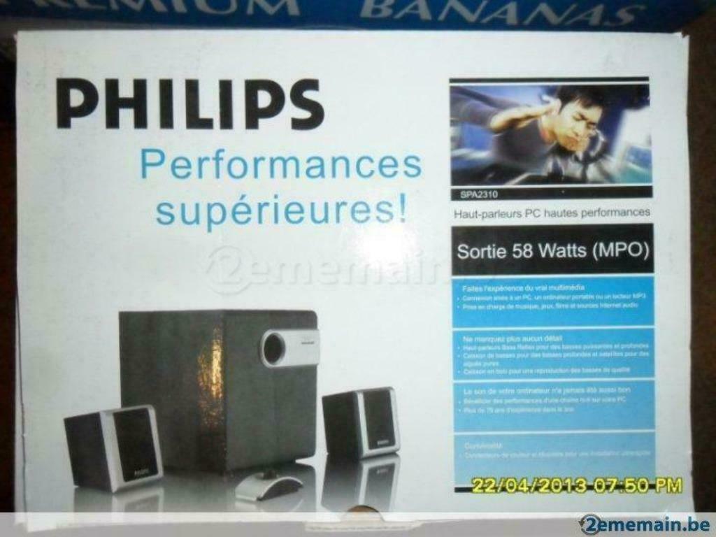 Enceintes 2.1 Philips SPA 2310 (PC), Informatique & Logiciels, Enlèvement ou Envoi, Utilisé, Canal audio 2.1