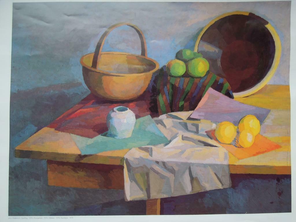 affiche Julius Wederkinch 1974 nature morte, Collections, Enlèvement ou Envoi, Comme neuf, Rectangulaire horizontal