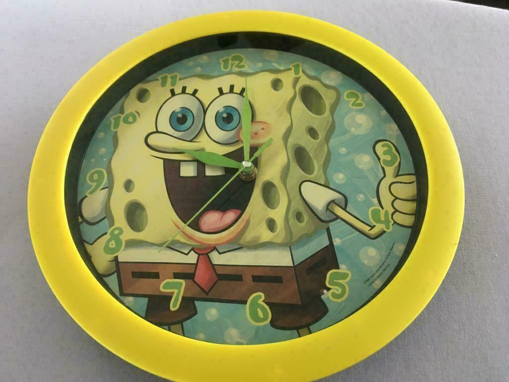 Horloge murale Bob l'éponge, Enlèvement ou Envoi, Comme neuf, Pendule ou Horloge