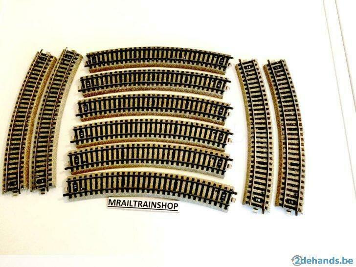 5200 Märklin HO - 10 x Gebogen rails radius 2 (grote bocht), Wisselstroom, Gebruikt, Rails, Ophalen of Verzenden