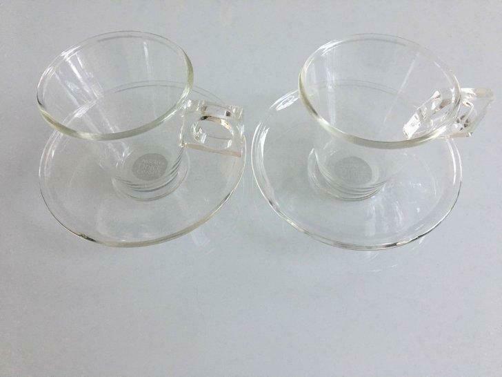 2 Dolce Gusto glazen espresso tassen + ondertas, Ophalen, Nieuw, Kop(pen) en/of Schotel(s)