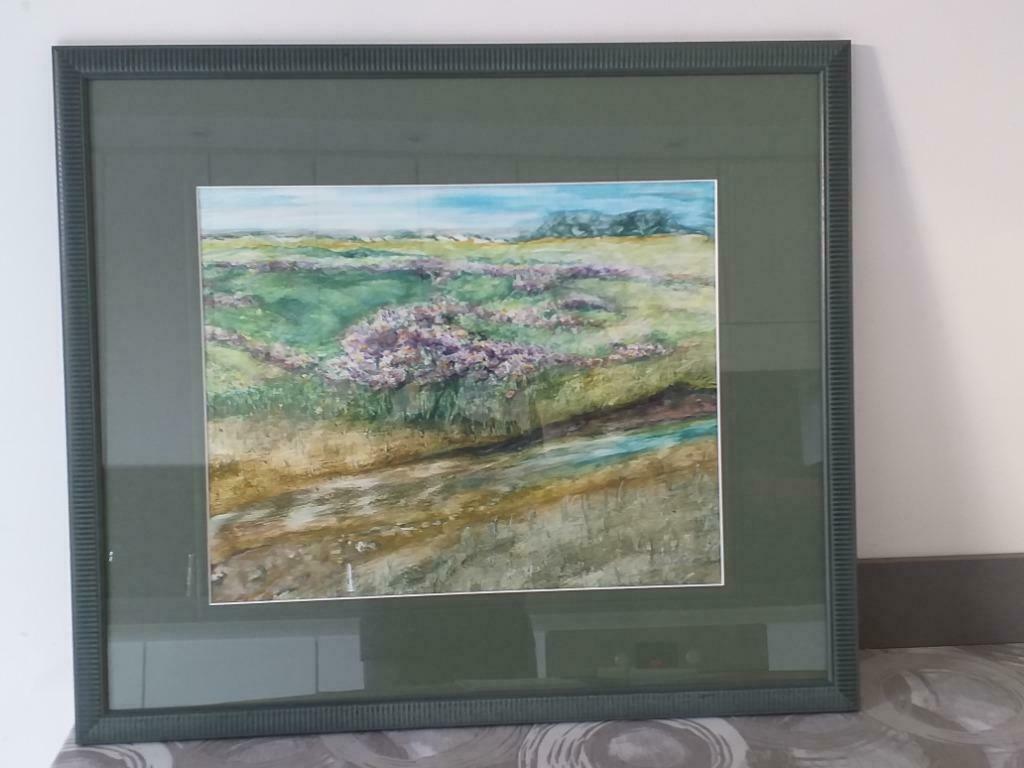 2 kunstwerken 'De Heide' - Agnes Dupont Tielt, Antiquités & Art, Art | Peinture | Moderne, Enlèvement